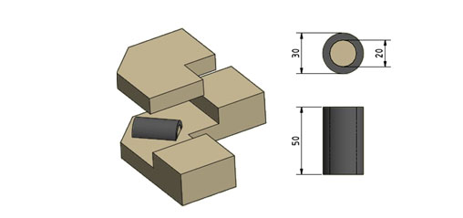 QRM-50143足根骨模體,JIS足根骨模體，X射線骨密度儀校準模塊結構圖