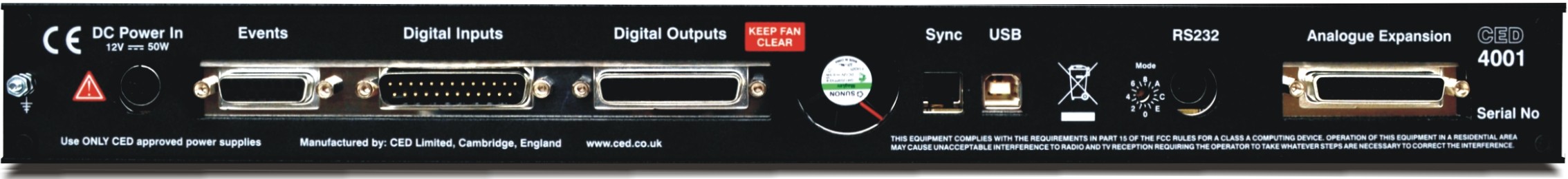 Power1401-3A生理信號數據采集器，CED 1401數據采集器后面